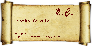 Meszko Cintia névjegykártya